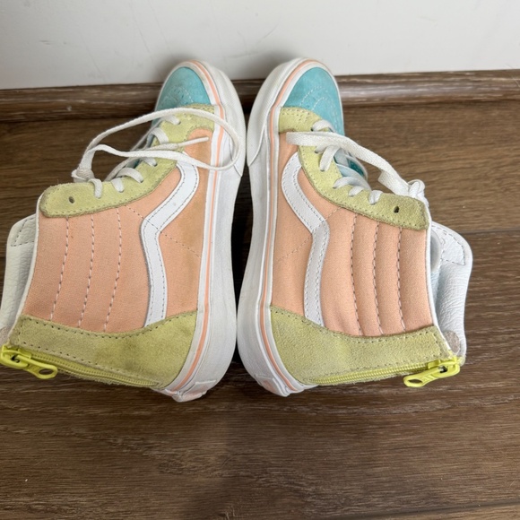 Vans Sk8 Hi-Top Kids Colorblock Sneakers, Suede, Zip Up, Size 2, Summer, Casul - Picture 7 of 9